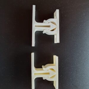 Deurklem pijl, 2-delig wit / ivoorwit